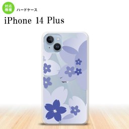 iPhone14 plsu iPhone14 plsu スマホケース 背面ケース ハードケース 花柄 サクラ B 青 2022年 10月発売 nk-i14pl-059