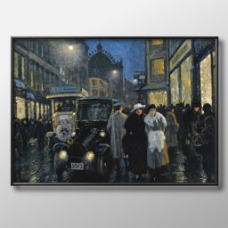 ポール フィッシャー 夜の路地散歩 A3 サイズ ポスター アート おしゃれ 絵画 インテリア 北欧 イラスト マット紙 艶消し アートパネル 額 フレーム デザイン 壁掛け ギフト 新築祝い ディスプレイ 引越し祝い　新生活　空間デザイン 