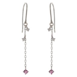 10月誕生石 ピアス レディース フック ロングチェーンピアス プラチナ プレゼント 母の日 2024