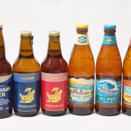 ハワイのコナビール飲み比べ6本セット(金しゃちアルト(愛知県) 金しゃちピルスナー(愛知県) 横浜ラガー コナビールビックウェーブゴールデンエール瓶 コナビール ロングボートラガー瓶 コナビール コナライト ブロンドエール瓶 ) 330ml×3本 355