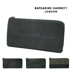 【KATHARINE HAMNETT】490-50602 長財布 SCRUBシリーズ ウォレット 財布 さいふ サイフ 普段使い 使いやすい 便利 シンプル キャサリンハムネット ブラック グリーン グレー かっこいい おしゃれ お出かけ メンズ 天然皮革