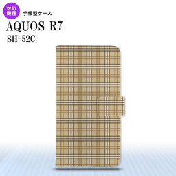 SH-52C AQUOS R7 手帳型スマホケース カバー チェック ベージュ  nk-004s-r7-dr444