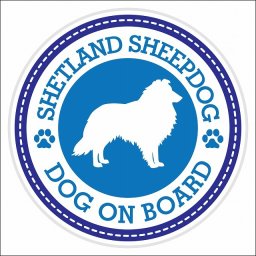 セーフティサイン ステッカー Dog on board SHETLAND SHEEP DOG シェットランドシープドッグ ブルー 直径13cm あおり運転 対策 カーステッカー 煽り運転対策 自動車用 屋外 屋内 防水 かわいい おしゃれ 安全対策 カーサイン 肉球マーク
