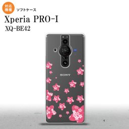 Xperia PRO I Xperia PRO-I スマホケース 背面ケースソフトケース 花柄 サクラ D クリア ピンク 背面カバー android nk-xproi-tp186