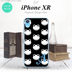 iPhoneXR iPhone XR スマホケース ハードケース カエル かえる A 黒 白 +アルファベット メンズ レディース nk-ipxr-168i