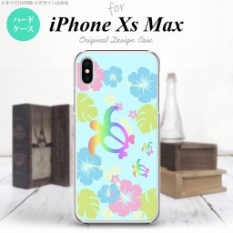 iPhoneXsMax iPhone XS Max スマホケース ハードケース ホヌ ハイビスカス 水色 メンズ レディース nk-ixm-684