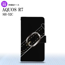 SH-52C AQUOS R7 手帳型スマホケース カバー ベルト 黒  nk-004s-r7-dr326