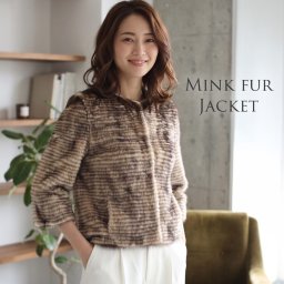 ミンク ノーカラー ジャケット 七分袖 毛皮 ファー レディース ミンクファー ミンクジャケット 高級毛皮 リアルファー 冬 ファージャケット 秋 冬 母 女性 ギフト プレゼント 7F (01000418r)