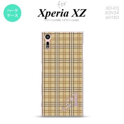 【SO01J】【スマホケース/スマホカバー】【エクスペリア XZ 】SO01J スマホケース XPERIA XZ ケース エクスペリア XZ  イニシャル チェックB ベージュ nk-so01j-444ini【メール便送料無料】