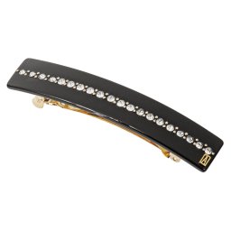 アレクサンドル ドゥ パリ ALEXANDRE DE PARIS バレッタ AA8-736-75 BLKN TIMELESS スクエア 8cm バータイプ スワロフスキークリスタル 髪留め レディース ブラック 黒