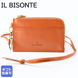 イルビゾンテ IL BISONTE コインケース ネックストラップ付 L字ファスナー メンズ レディース 小銭入れ バケッタレザー ヤキヌメ ブラウン SCP064PV0001CA115B 送別会 誕生日 お中元 高級 父の日 母の日【スペシャルラッピング660円(別売り)】 成人祝い ホワイトデー