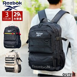Reebok リーボック リュックサック ブランドロゴ刺繍 ダブルポケット ビックリュック 大容量 メンズ レディース 通学 通勤 軽量  29L スポーツリュック 大きめ 旅行 アウトドア ブランド おしゃれ カジュアル ロゴ 黒 カーキ シンプル バッグ arb1107  入学祝い 敬老の日 プレゼント ギフト