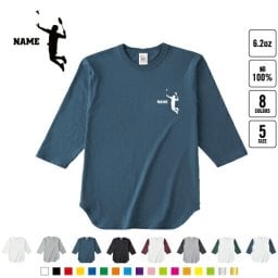 男子バドミントン  名入れベースボールTシャツ ラグラン 3/4スリーブ ２トーン スポーティー アメカジ レディース メンズ 男 女 かわいい   部活 羽球