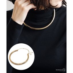 チョーカー ネックレス レディース メタルチョーカー ワイドチョーカー ゴールド 太め 極太 プチプラ 高見え 普段使い 大人 可愛い シンプル 存在感 女性