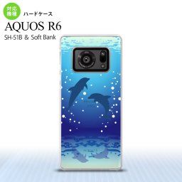 SH-51B AQUOS R6 AQUOS R6 背面ケース カバー ステンドグラス風 おしゃれ イルカ ステンドグラス風 かわいい おしゃれ 背面ケース nk-r6-sg54