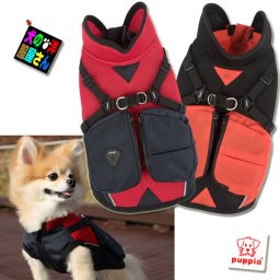 犬服 PUPPIA オールシーズン着用可能 ハーネス一体型トレックウェア XＸLサイズ ( 中型犬用 ) 犬の服 ジャケット パピア柴犬
