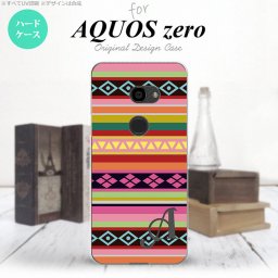 AQUOS zero アクオス ゼロ 801SH スマホケース カバー ハードケース エスニックボーダー ピンク イニシャル 対応 nk-801sh-1561i[スマホ,スマホケース,スマホカバー,ケース,カバー,ジャケット]