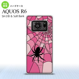 SH-51B AQUOS R6 AQUOS R6 背面ケース カバー ステンドグラス風 おしゃれ 蜘蛛の巣 A ピンク ステンドグラス風 かわいい おしゃれ 背面ケース nk-r6-sg24