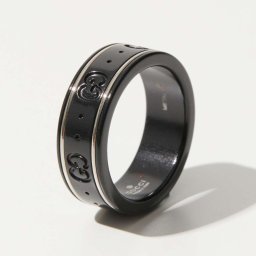 グッチ GUCCI 225985 I19A1 リング ICON THIN BAND IN 18KT WHITE GOLD AND BLACK SYNTHETIC CORUNDUM メンズ レディース アクセサリー 指輪 シンバンド ホワイトゴールド アイコン ギフト プレゼント エレガント お祝い 記念 クリスマス 13 14 15 16 17