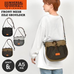 ショルダーバッグ ユニバーサルオーバーオール UNIVERSAL OVERALL UVO-195 レディース 斜めがけ 大人 女性 軽量 ナイロン 大容量 A5 薄型 サコッシュ おしゃれ シンプル ブラック 黒 グレー ブラウン 茶 多機能 ペットボトル 入る 通勤 通学 旅行 サブバッグ 散歩 フェス