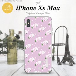 iPhoneXsMax iPhone XS Max スマホケース ソフトケース 花柄 バラ ドット 紫 ピンク +アルファベット メンズ レディース nk-ixm-tp260i