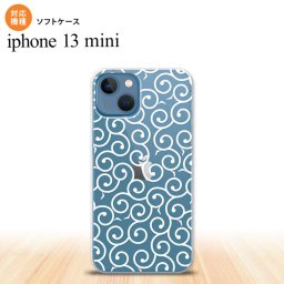 iPhone13mini iPhone13 mini ケース ソフトケース 唐草 クリア 白 iPhone ミニ 5.4インチ  おしゃれ かわいい メンズ レディース キッズ デザインたくさん nk-i13m-tp1128