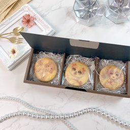 セレブレイト・クッキーBOX（お好きなプレーンプリントクッキー3枚）【アイシングクッキー】【ギフトボックス】