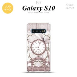 SC-03L SCV41 Galaxy S10 スマホケース ソフトケース 時計 妖精 シック メンズ レディース nk-s10-tp1254