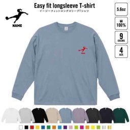 女子サッカー１  名入れイージーフィットロングスリーブTシャツ ビッグシルエット 長袖 ロンT ゆるかわ 韓国風 アメカジ トレンド レイヤード だぼだぼ   サッカー なでしこ B系 ストリート系