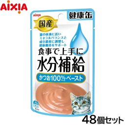 アイシア キャットフード 国産 健康缶パウチ 水分補給 かつおペースト 40g×48個セット 猫缶