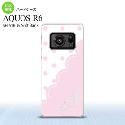 SH-51B AQUOS R6 AQUOS R6 スマホケース ハードケース ドット レース A ピンク +アルファベット メンズ レディース nk-r6-346i