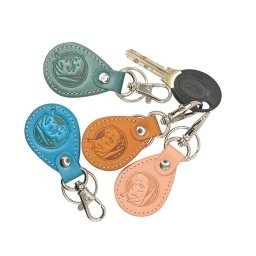 キーホルダー バッグチャーム 本革 レザー カワウソ柄 イルカ柄 ペンギン柄 水族館 アニマル ティアドロップ型 キーリング 鍵 車 革小物 雑貨