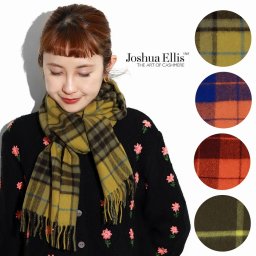 ストール レディース ジョシュア エリス カシミヤ100% スコットランド製 マフラー カシミヤ Joshua Ellis メンズ 小物 ブランド チェック 柄 首の防寒 全4色 誕生日 プレゼント 女性 ギフト ラッピング 母の日