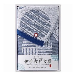 犬飼タオル フェイスタオル ブルー IM1045-802 伊予吉祥文様 日用品雑貨 文房具 手芸 タオル セット【送料無料】
