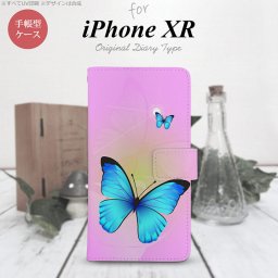 iPhoneXR iPhone XR 手帳型スマホケース カバー バタフライ 蝶 ピンク  nk-004s-ipxr-dr211