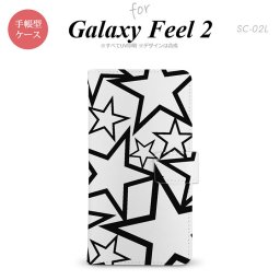 Galaxy Feel 2 手帳型 スマホ ケース カバー ギャラクシー 星 黒【ギャラクシー フィール 2,Galaxy,Feel,2,docomo,ドコモ,メール便 送料無料】
