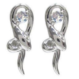 ロイヤルブルームーンストーン 蛇 へび ピアス スネーク 10金 ピアス