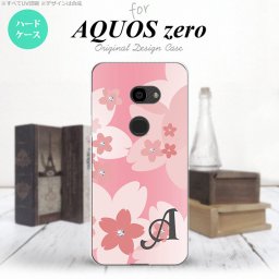 AQUOS zero アクオス ゼロ 801SH スマホケース カバー ハードケース 花柄・サクラ ライトピンク イニシャル 対応 nk-801sh-062i[スマホ,スマホケース,スマホカバー,ケース,カバー,ジャケット]
