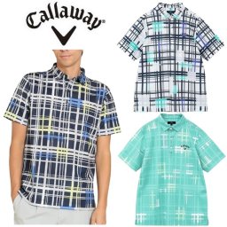 キャロウェイ ゴルフ メンズ シャツ かざあなメッシュチェック柄 半袖シャツ Callaway Golf C24134115 お誕生日祝い お祝い 記念品 お父さん 父の日 彼氏 男性 30代 40代 50代 60代  還暦祝い 敬老の日 人気プレゼント プレゼント
