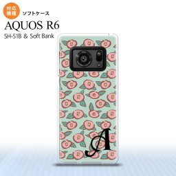 SH-51B AQUOS R6 AQUOS R6 スマホケース ソフトケース つばき 緑 +アルファベット メンズ レディース nk-r6-tp1702i
