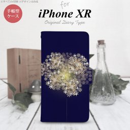 iPhoneXR iPhone XR 手帳型スマホケース カバー 花火 小玉 紺  nk-004s-ipxr-dr218