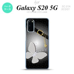 SC-51A SCG01 Galaxy S20 スマホケース ハードケース バタフライ 蝶 F 黒 メンズ レディース nk-s20-324