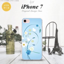 【iPhone7】【スマホケース/スマホカバー】【アイフォン７】iPhone7 スマホケース カバー アイフォン７ ソフトケース 花柄・ミックス 青 nk-iphone7-tp272【メール便送料無料】