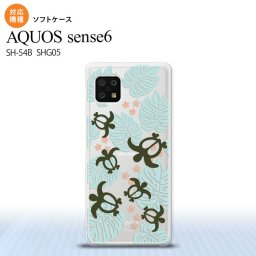 SH-54B SHG05 AQUOS sense6 スマホケース ソフトケース ホヌ 小 クリア 青 メンズ レディース nk-sens6-tp1463