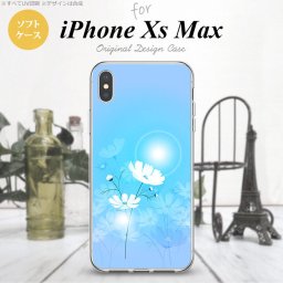 iPhoneXsMax iPhone XS Max スマホケース ソフトケース コスモス 水色 メンズ レディース nk-ixm-tp607