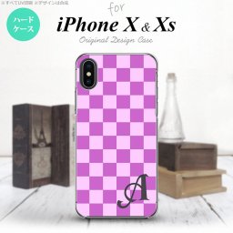 【iPhoneX】【スマホケース/スマホカバー】【アイフォンX】iPhoneX スマホケース ケース アイフォンX イニシャル スクエア 紫×ピンク nk-ipx-768ini【メール便送料無料】