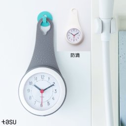 tasu 防滴時計 インテリア雑貨 おしゃれ お風呂 時計 バスクロック ドロップクロック 2WAY 掛け時計 アナログクロック 防滴クロック 水滴 キッチン 洗面所 浴室 水回り コンパクト 電池 かわいい シンプル 北欧 デザイン プレゼント ギフト 新生活 送料無料【選べる特典付】
