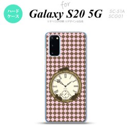 SC-51A SCG01 Galaxy S20 スマホケース ハードケース 時計 チェック ピンク メンズ レディース nk-s20-1221