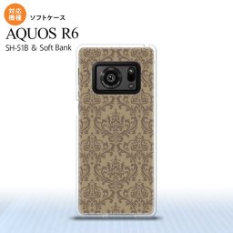 SH-51B AQUOS R6 AQUOS R6 スマホケース ソフトケース ダマスク A ベージュ 茶 メンズ レディース nk-r6-tp460