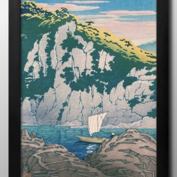 川瀬巴水 木曽川蓬莱岩 日本画 A3 サイズ ポスター アート おしゃれ 絵画 インテリア 北欧 イラスト マット紙 艶消し アートパネル 額 フレーム デザイン 壁掛け ギフト 新築祝い ディスプレイ 引越し祝い　新生活　空間デザイン